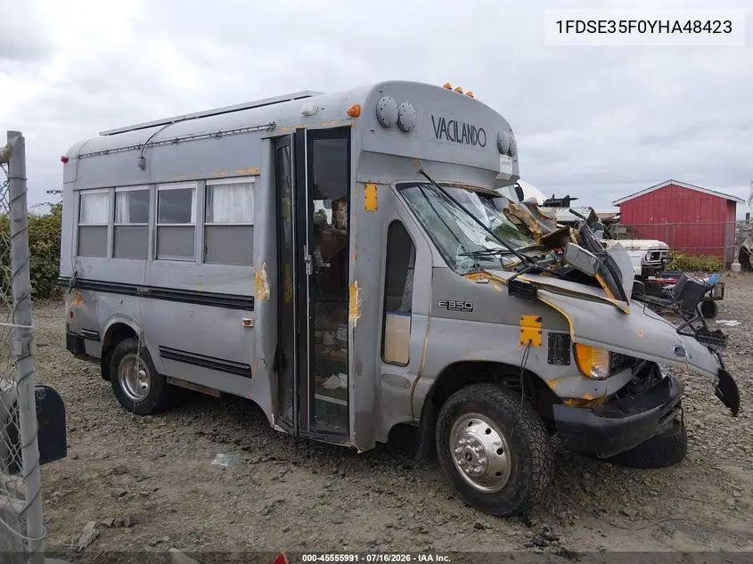 2000 Ford E-350 Cutaway Standard VIN: 1FDSE35F0YHA48423 Lot: 45555991
