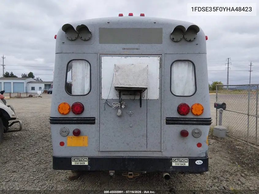 2000 Ford E-350 Cutaway Standard VIN: 1FDSE35F0YHA48423 Lot: 45555991