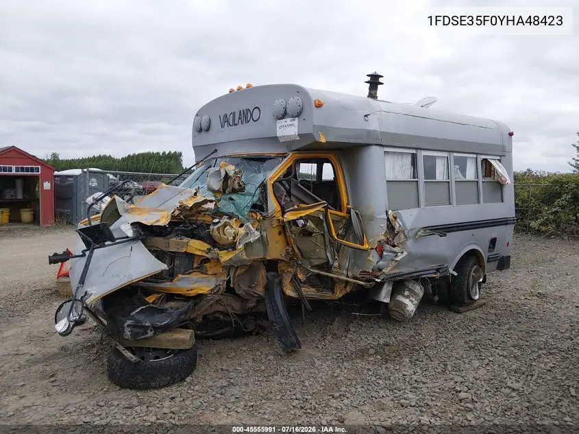 2000 Ford E-350 Cutaway Standard VIN: 1FDSE35F0YHA48423 Lot: 45555991