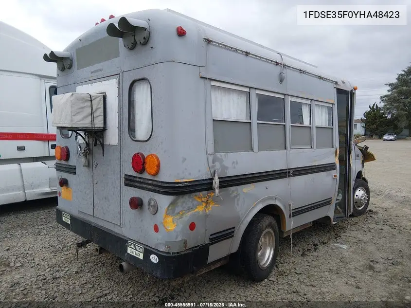 2000 Ford E-350 Cutaway Standard VIN: 1FDSE35F0YHA48423 Lot: 45555991