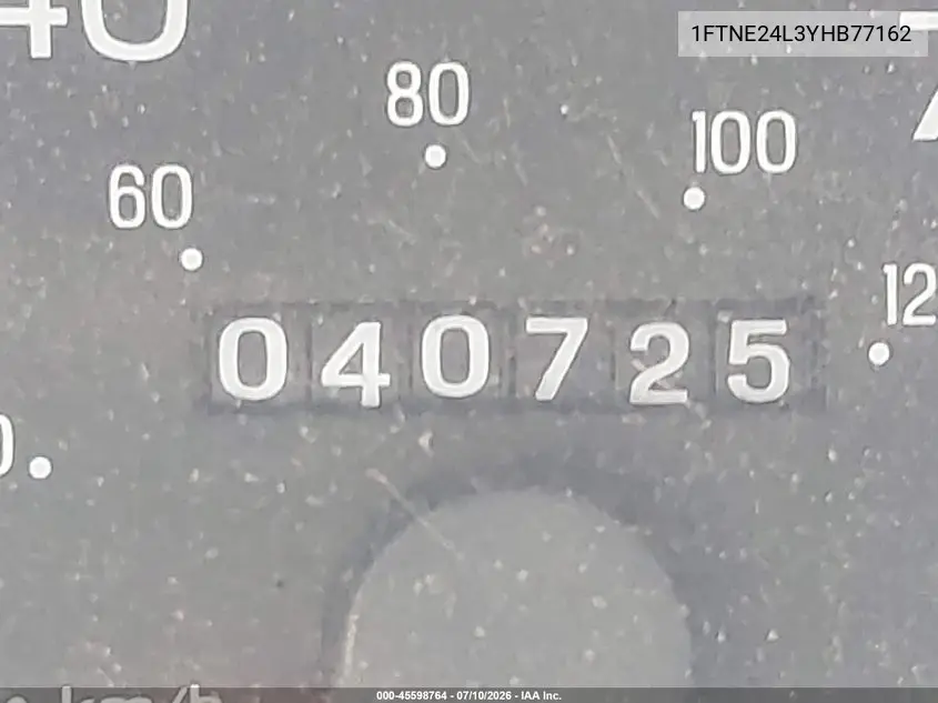 2000 Ford E-250 Commercial/Recreational VIN: 1FTNE24L3YHB77162 Lot: 45598764