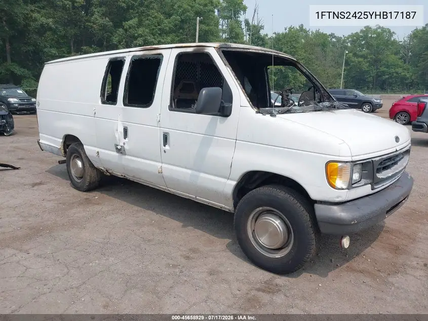 2000 Ford E-250 Commercial/Recreational VIN: 1FTNS2425YHB17187 Lot: 45658929