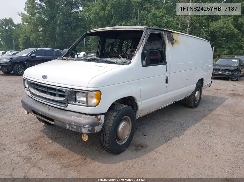 2000 Ford E-250 Commercial/Recreational VIN: 1FTNS2425YHB17187 Lot: 45658929