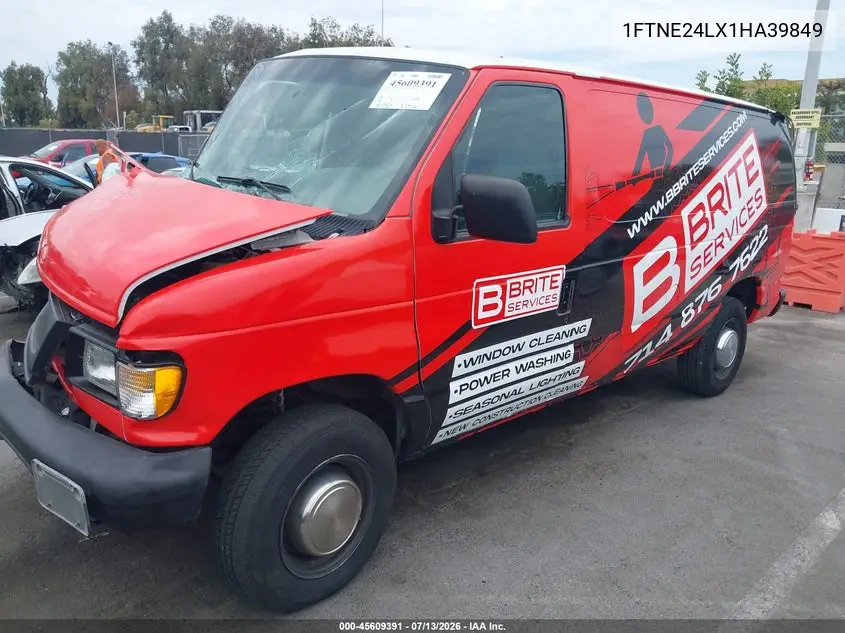 2001 Ford E-250 Commercial/Recreational VIN: 1FTNE24LX1HA39849 Lot: 45609391
