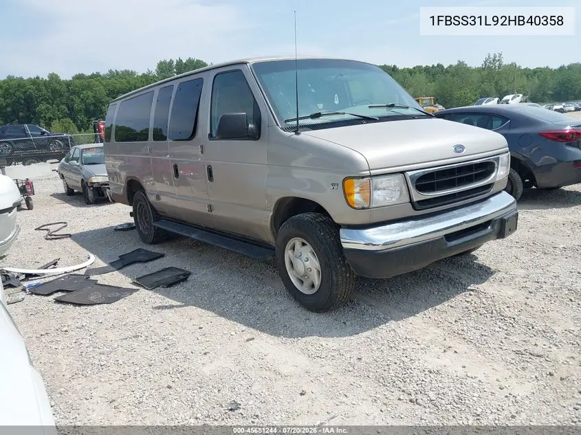 2002 Ford E-350 Super Duty Xl/Xlt VIN: 1FBSS31L92HB40358 Lot: 45681244