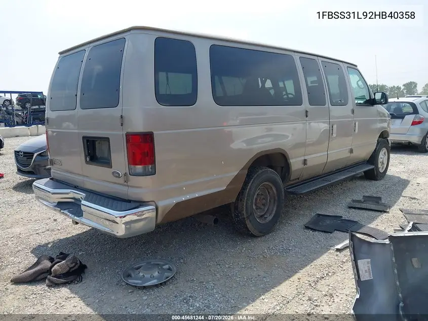 2002 Ford E-350 Super Duty Xl/Xlt VIN: 1FBSS31L92HB40358 Lot: 45681244