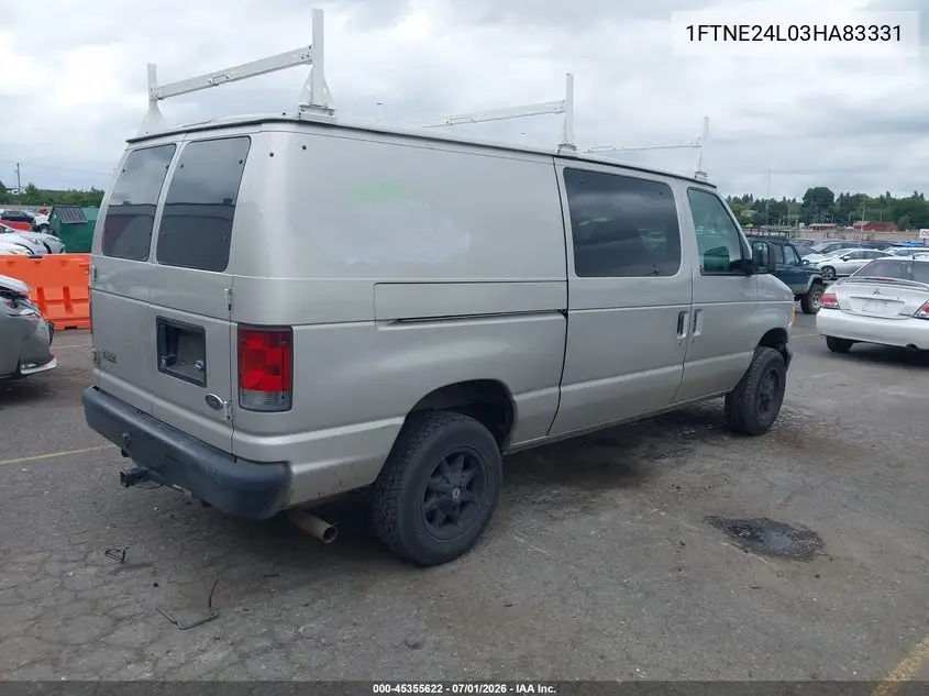 2003 Ford E-250 Commercial/Recreational VIN: 1FTNE24L03HA83331 Lot: 45355622