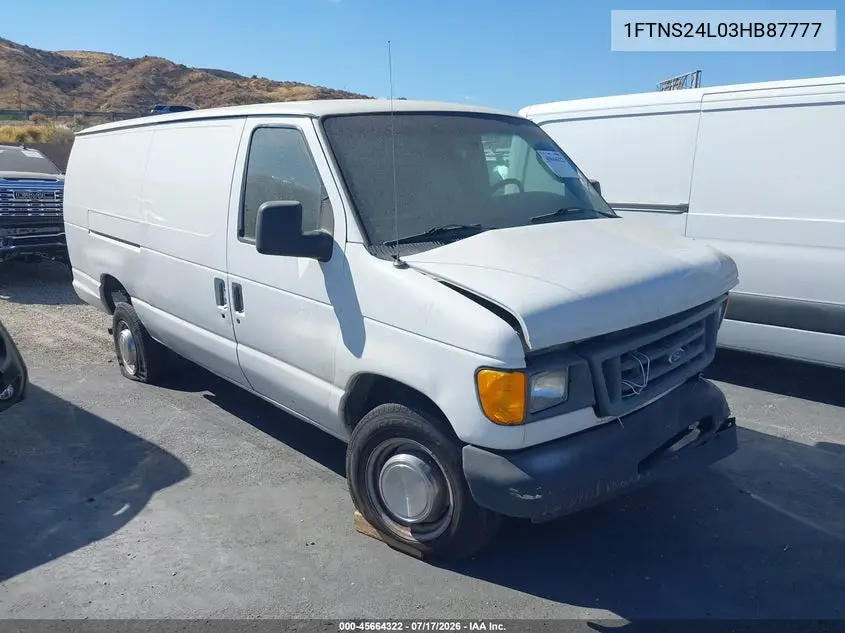 2003 Ford E-250 Commercial/Recreational VIN: 1FTNS24L03HB87777 Lot: 45664322