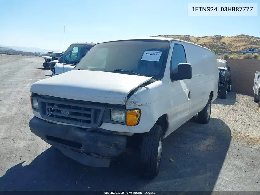 2003 Ford E-250 Commercial/Recreational VIN: 1FTNS24L03HB87777 Lot: 45664322