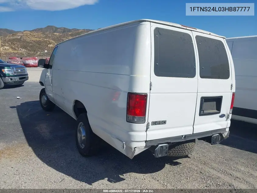 2003 Ford E-250 Commercial/Recreational VIN: 1FTNS24L03HB87777 Lot: 45664322