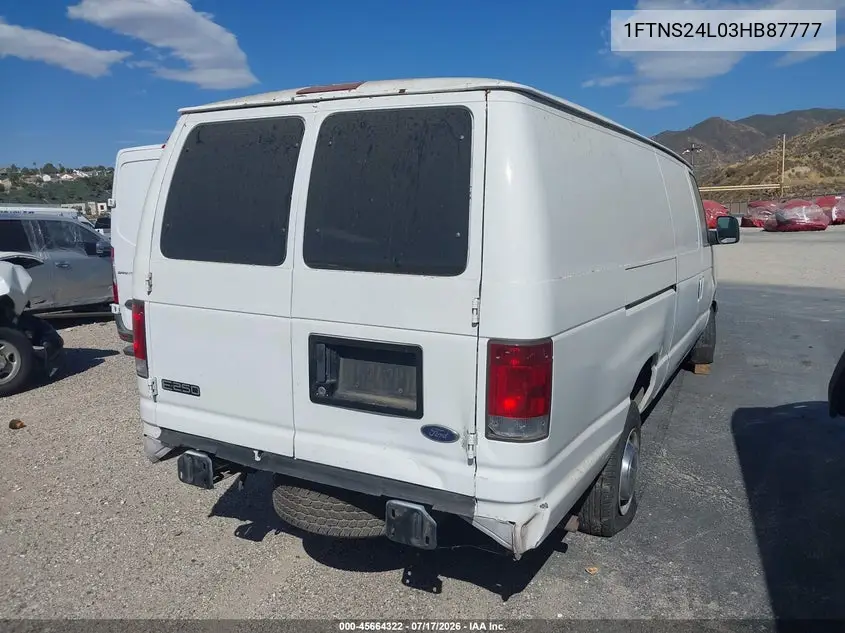 2003 Ford E-250 Commercial/Recreational VIN: 1FTNS24L03HB87777 Lot: 45664322