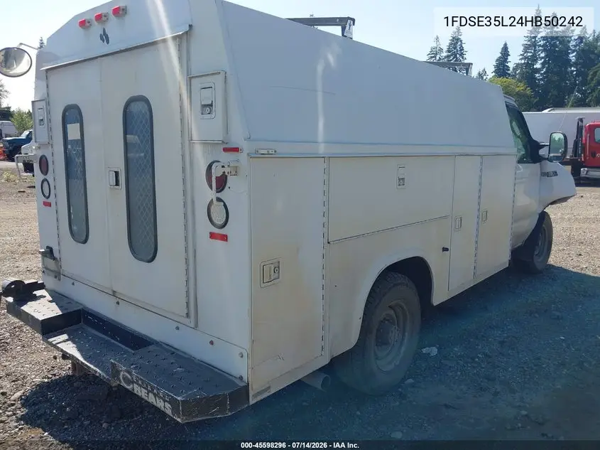 2004 Ford E-350 Cutaway Standard VIN: 1FDSE35L24HB50242 Lot: 45598296