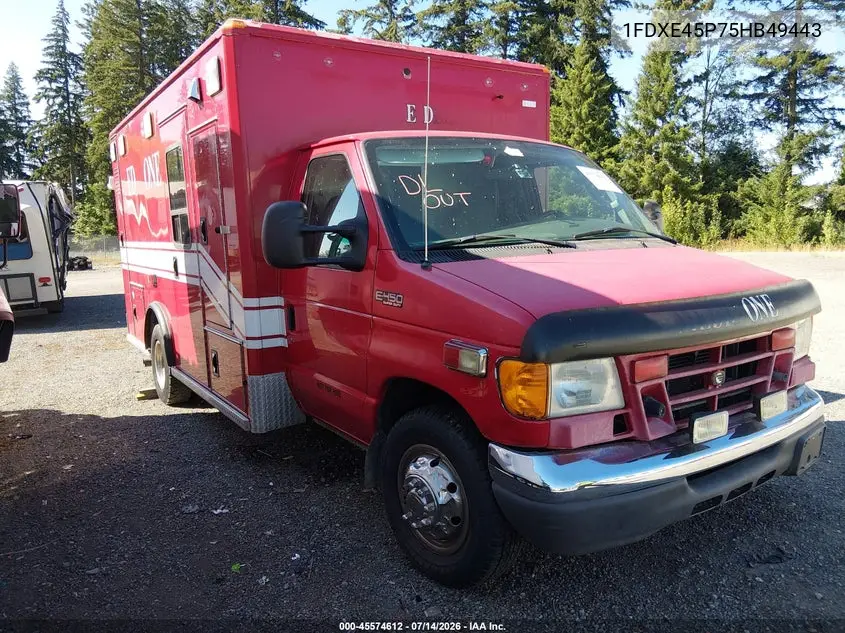 2005 Ford E-450 Cutaway Standard VIN: 1FDXE45P75HB49443 Lot: 45574612