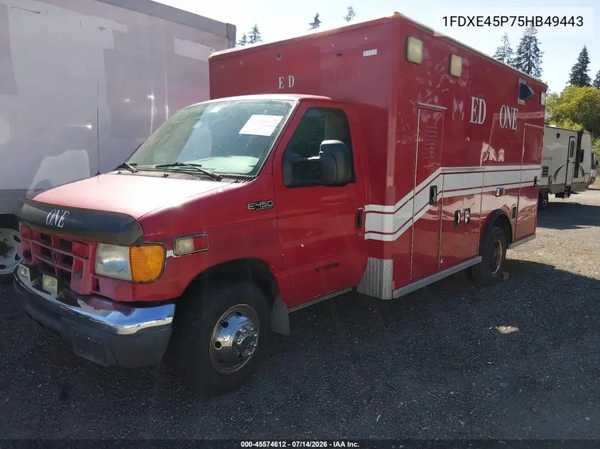 2005 Ford E-450 Cutaway Standard VIN: 1FDXE45P75HB49443 Lot: 45574612