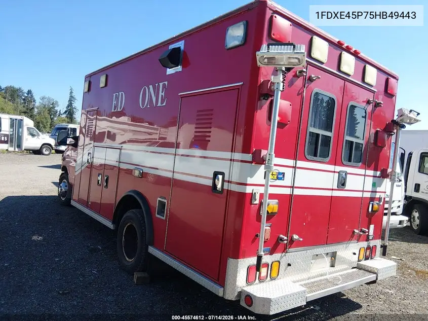2005 Ford E-450 Cutaway Standard VIN: 1FDXE45P75HB49443 Lot: 45574612