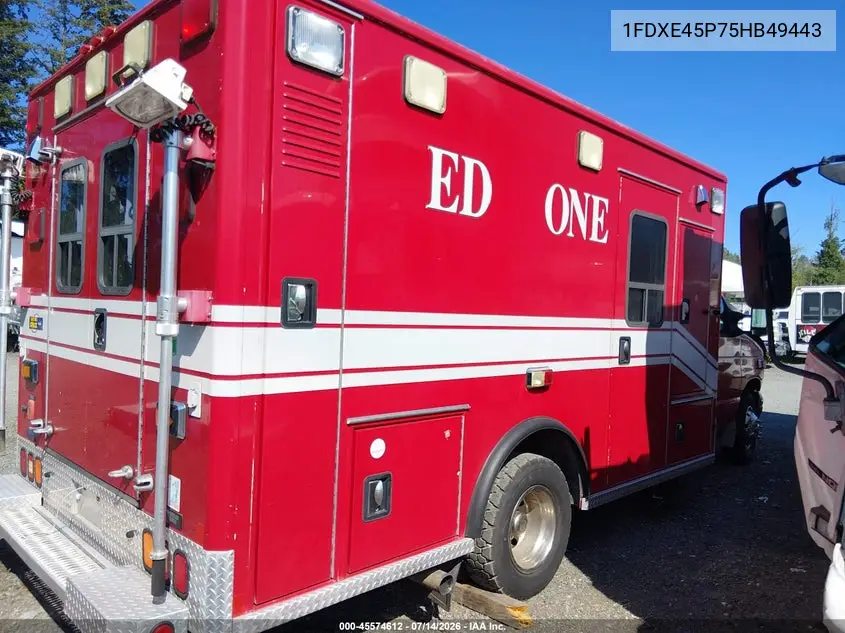 2005 Ford E-450 Cutaway Standard VIN: 1FDXE45P75HB49443 Lot: 45574612