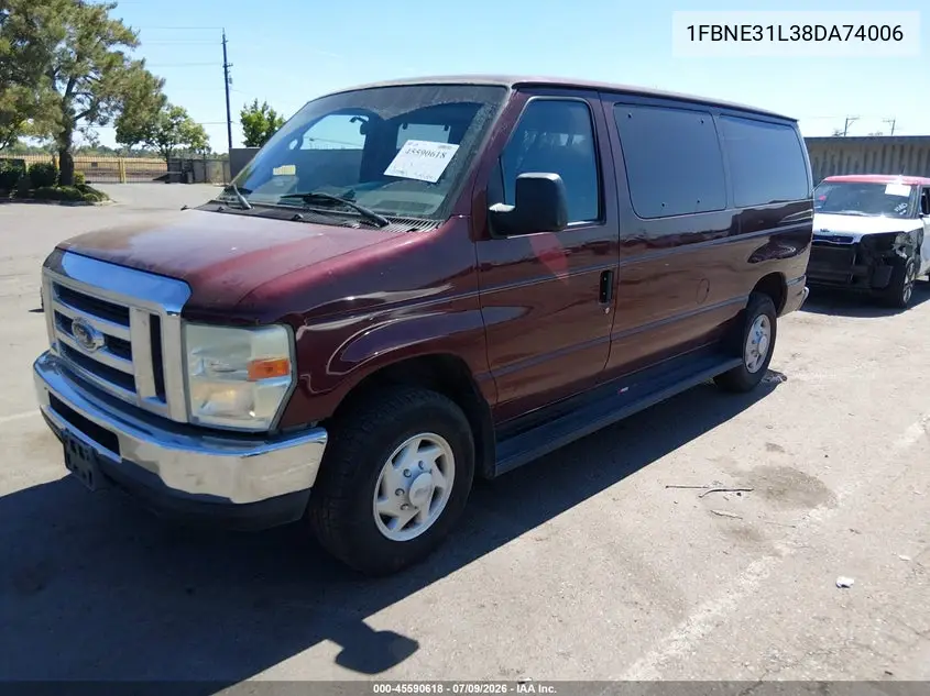 2008 Ford E-350 Super Duty Xl/Xlt VIN: 1FBNE31L38DA74006 Lot: 45590618