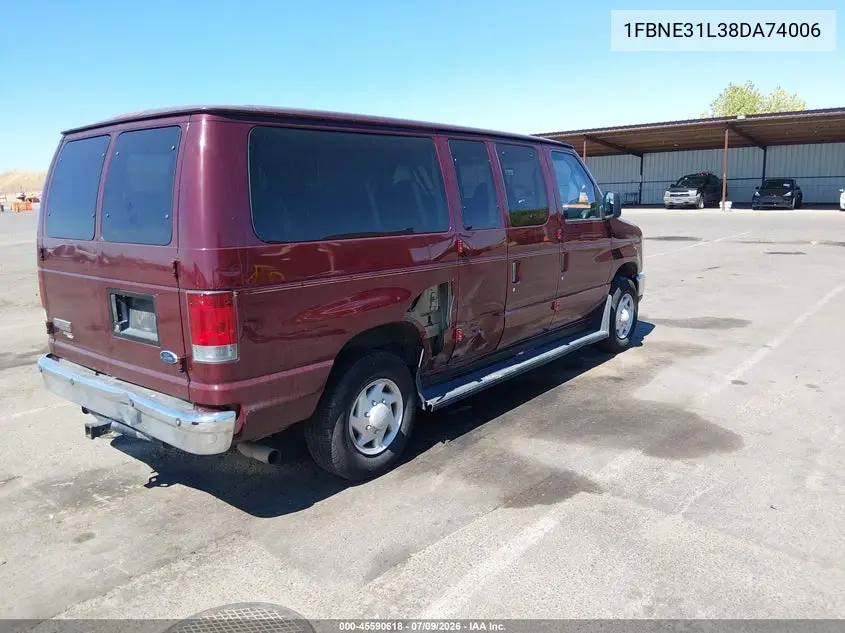 2008 Ford E-350 Super Duty Xl/Xlt VIN: 1FBNE31L38DA74006 Lot: 45590618
