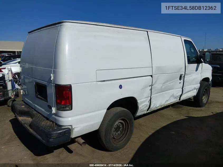 2008 Ford E-350 Super Duty Commercial/Recreational VIN: 1FTSE34L58DB12362 Lot: 45608414
