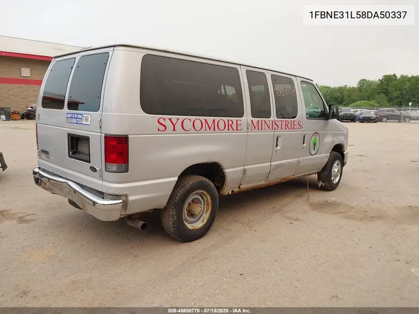 2008 Ford E-350 Super Duty Xl/Xlt VIN: 1FBNE31L58DA50337 Lot: 45650778