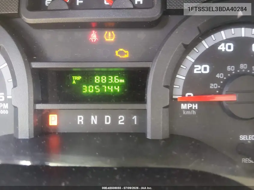 2011 Ford E-350 Super Duty Commercial/Recreational VIN: 1FTSS3EL3BDA40284 Lot: 45508055