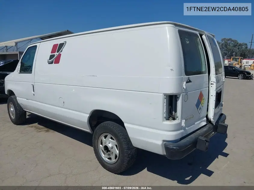 2012 Ford E-250 Commercial VIN: 1FTNE2EW2CDA40805 Lot: 45601603