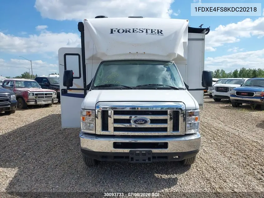 2019 Ford Econoline E450 Super Duty Cutaway Van VIN: 1FDXE4FS8KDC20218 Lot: 30093733