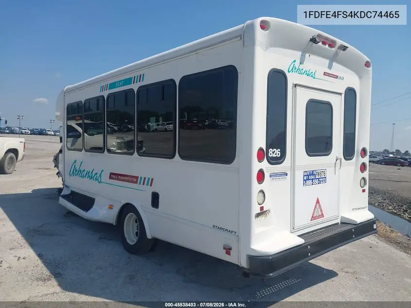 2019 Ford E-450 Cutaway VIN: 1FDFE4FS4KDC74465 Lot: 45538403