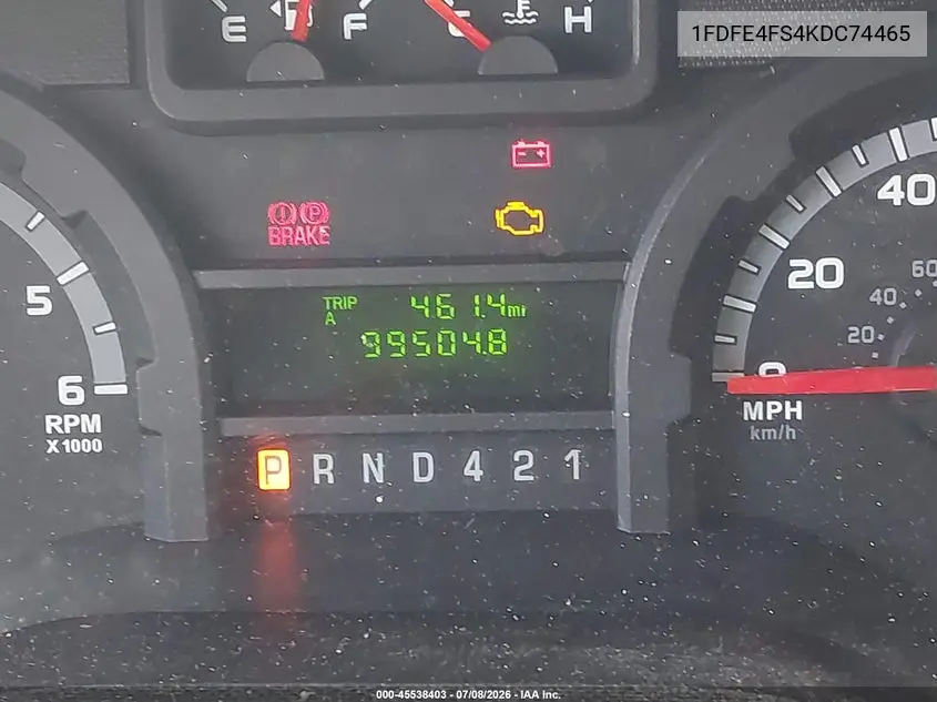 2019 Ford E-450 Cutaway VIN: 1FDFE4FS4KDC74465 Lot: 45538403