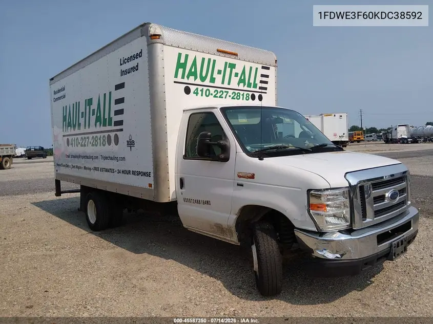2019 Ford E-350 Cutaway VIN: 1FDWE3F60KDC38592 Lot: 45587350