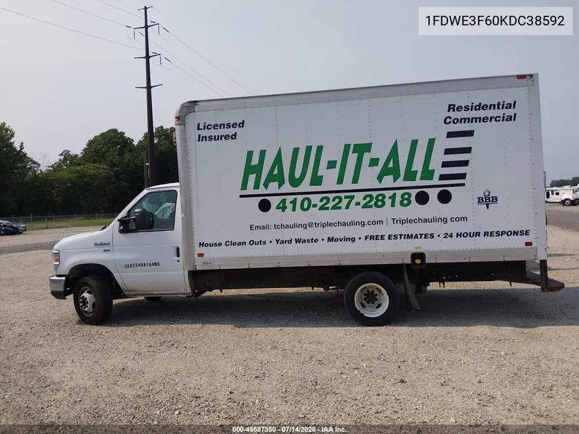 2019 Ford E-350 Cutaway VIN: 1FDWE3F60KDC38592 Lot: 45587350