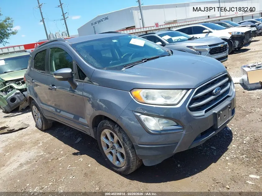 2018 Ford Ecosport Se VIN: MAJ3P1TE6JC183240 Lot: 45236514