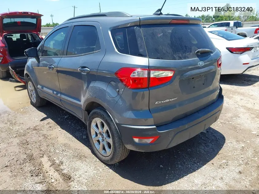 2018 Ford Ecosport Se VIN: MAJ3P1TE6JC183240 Lot: 45236514