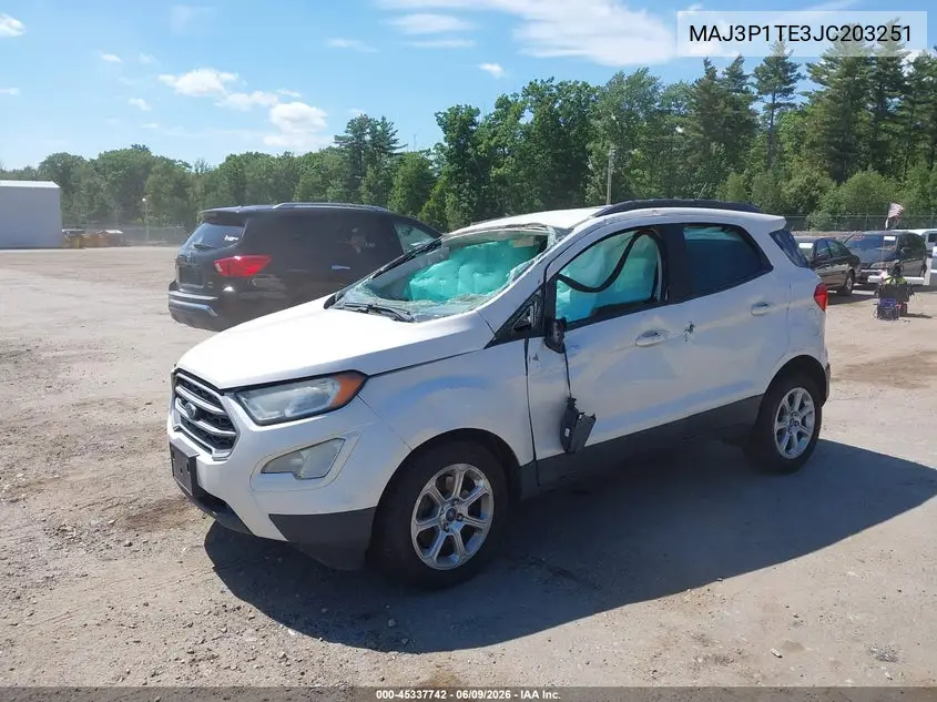 2018 Ford Ecosport Se VIN: MAJ3P1TE3JC203251 Lot: 45337742