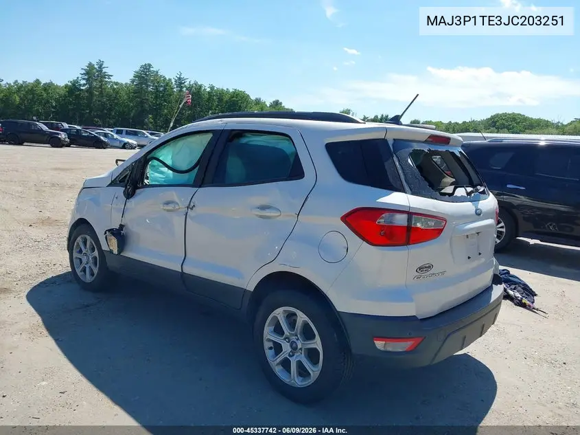 2018 Ford Ecosport Se VIN: MAJ3P1TE3JC203251 Lot: 45337742