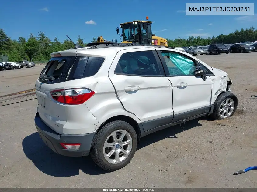 2018 Ford Ecosport Se VIN: MAJ3P1TE3JC203251 Lot: 45337742