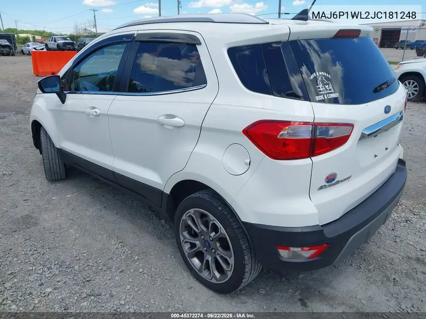 2018 Ford Ecosport Titanium VIN: MAJ6P1WL2JC181248 Lot: 45372274