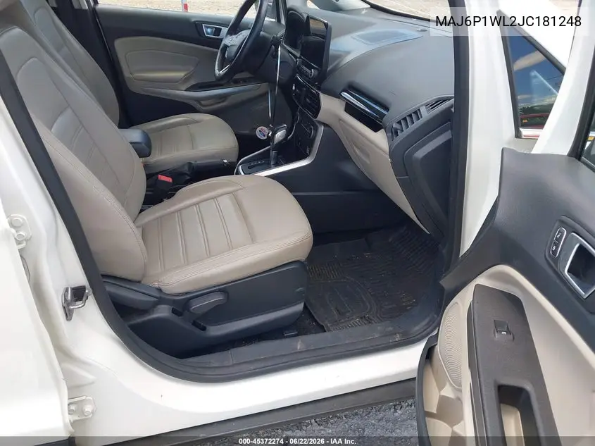 2018 Ford Ecosport Titanium VIN: MAJ6P1WL2JC181248 Lot: 45372274