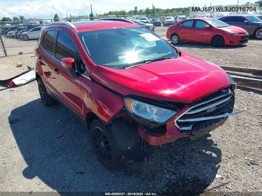 2018 Ford Ecosport Titanium VIN: MAJ6P1WL3JC216704 Lot: 45395157
