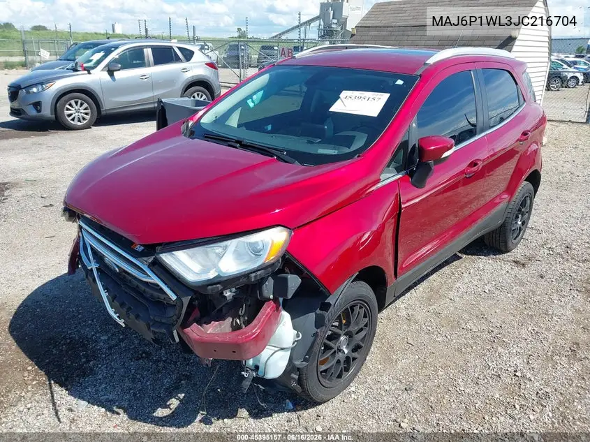 2018 Ford Ecosport Titanium VIN: MAJ6P1WL3JC216704 Lot: 45395157