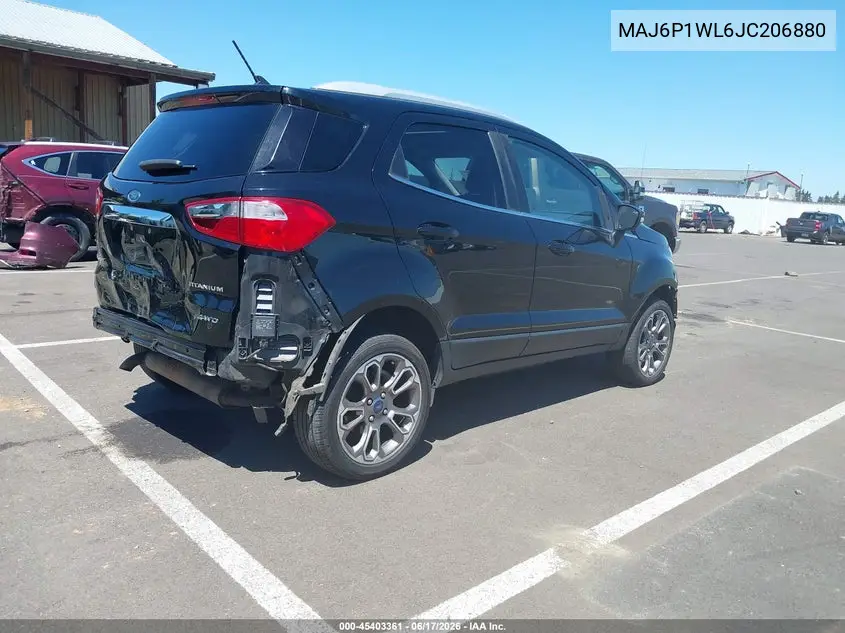 2018 Ford Ecosport Titanium VIN: MAJ6P1WL6JC206880 Lot: 45403361