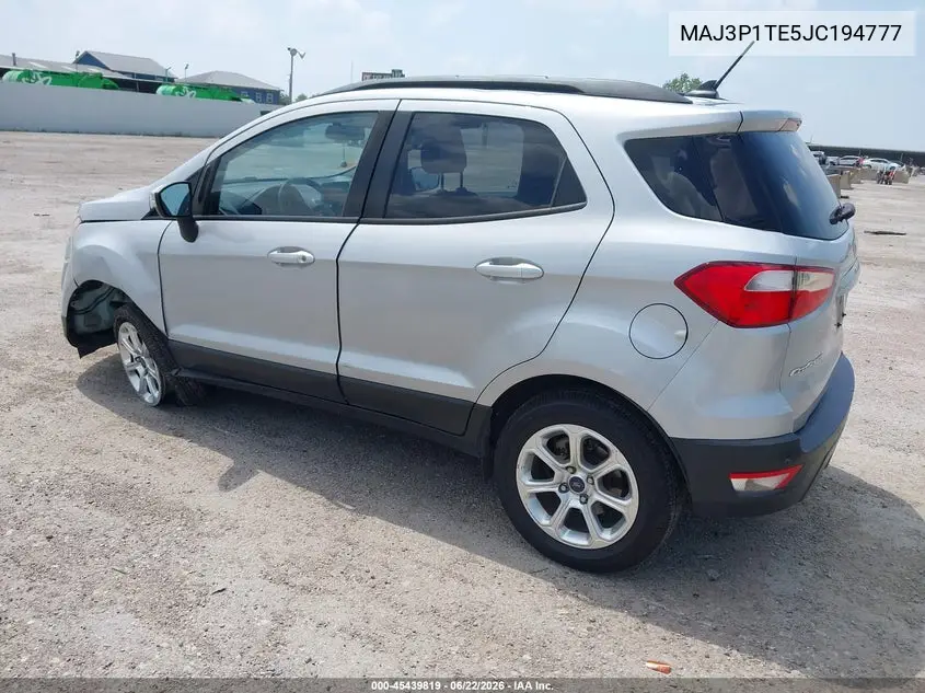 2018 Ford Ecosport Se VIN: MAJ3P1TE5JC194777 Lot: 45439819