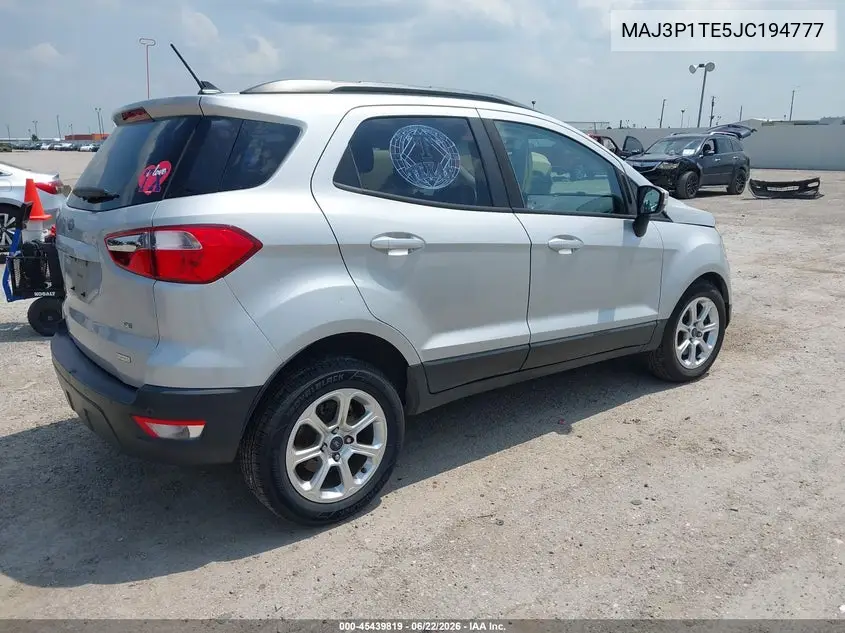 2018 Ford Ecosport Se VIN: MAJ3P1TE5JC194777 Lot: 45439819