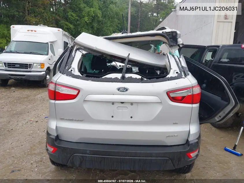 2018 Ford Ecosport Se VIN: MAJ6P1UL1JC206031 Lot: 45504167