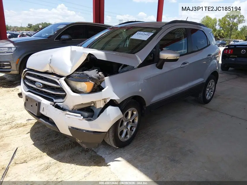 2018 Ford Ecosport Se VIN: MAJ3P1TE2JC185194 Lot: 45512444