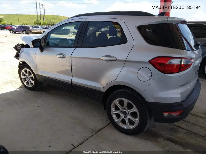 2018 Ford Ecosport Se VIN: MAJ3P1TE2JC185194 Lot: 45512444