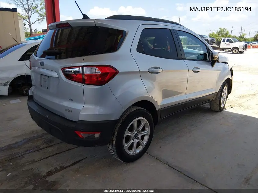 2018 Ford Ecosport Se VIN: MAJ3P1TE2JC185194 Lot: 45512444