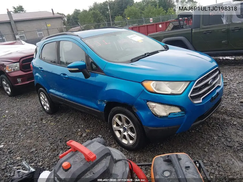 2018 Ford Ecosport Se VIN: MAJ6P1UL1JC198318 Lot: 45513935