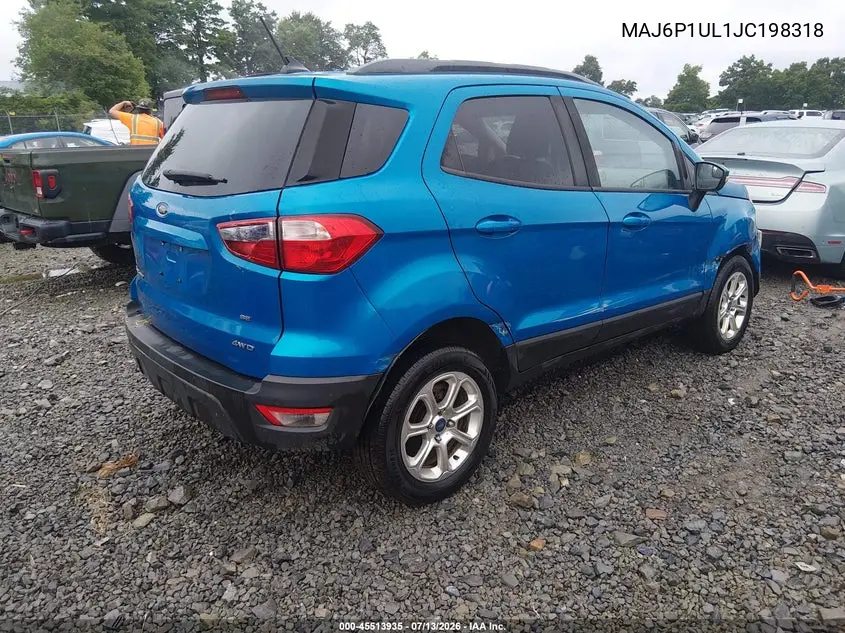 2018 Ford Ecosport Se VIN: MAJ6P1UL1JC198318 Lot: 45513935