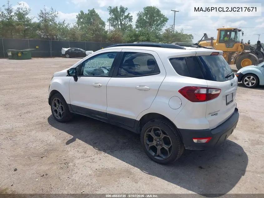 2018 Ford Ecosport Ses VIN: MAJ6P1CL2JC217671 Lot: 45533725